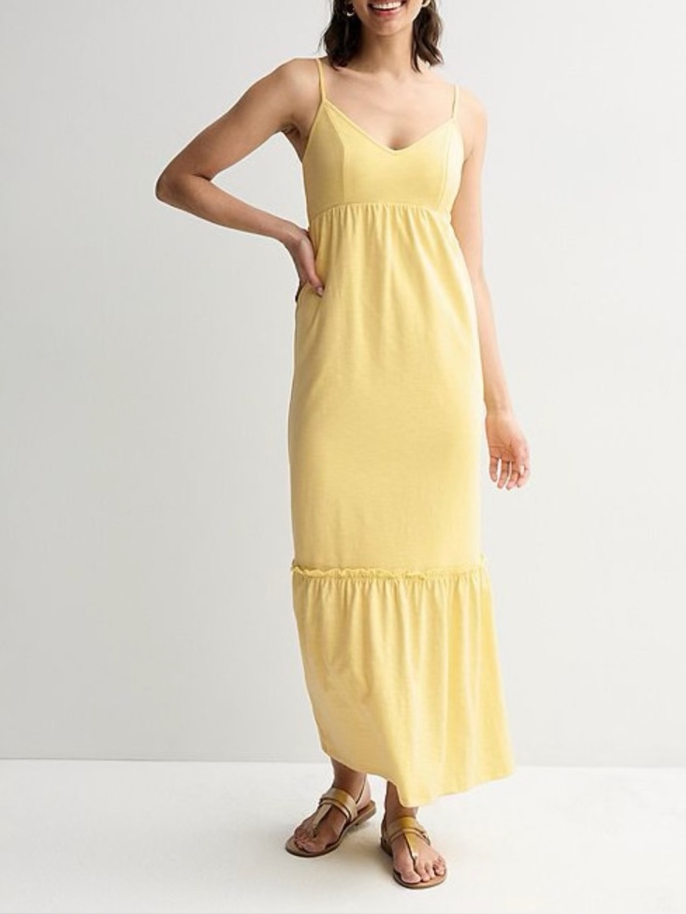 Easy Tier Knit Maxi Dress with Spaghetti Straps